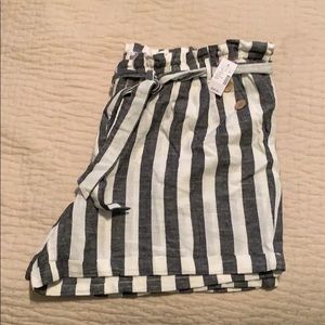 Maurices paperbag high waisted striped shorts